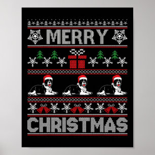 Bulldog Family Matching Funny Ugly Christmas Sweat Poster