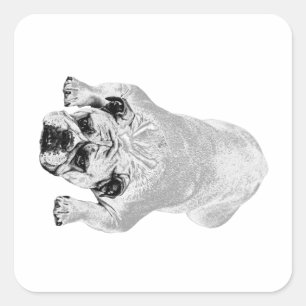 Bulldog Festive Kindness Accent Square Sticker