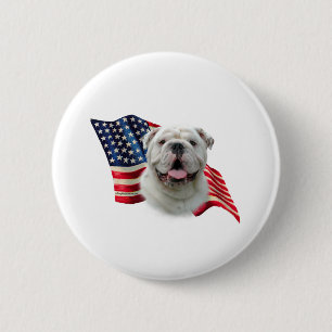 Bulldog Flag 6 Cm Round Badge