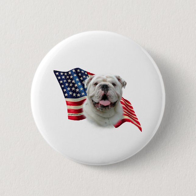 Bulldog Flag 6 Cm Round Badge (Front)