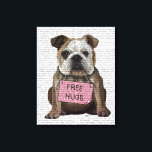 Bulldog Free Hugs Canvas Print<br><div class="desc">Inspirational & Holidays</div>
