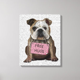 Bulldog Free Hugs Canvas Print