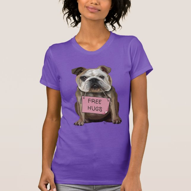Bulldog Free Hugs T-Shirt (Front)