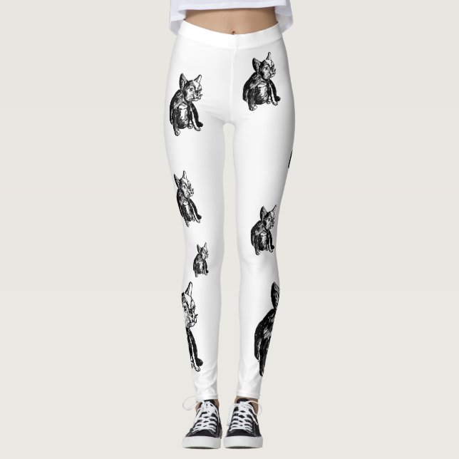Bulldog French Buldog Puppy Sweet Dog Leggings, M Leggings (Front)