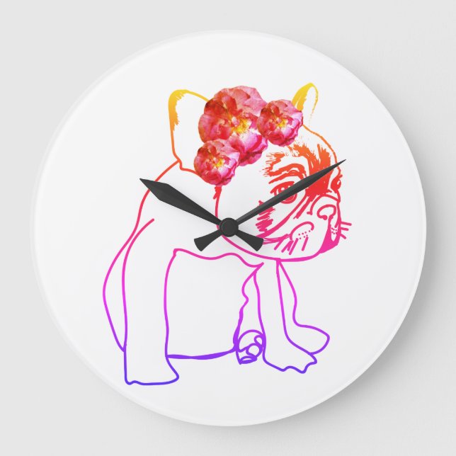 Bulldog French Buldog Puppy Sweet Dog Wall Clock (Front)