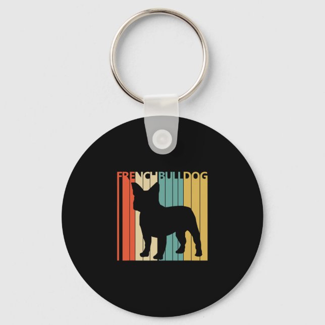 Bulldog Frenchie  Key Ring (Front)