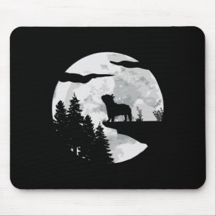 Bulldog Full Moon At Night - Dog Lover French Bull Mouse Pad