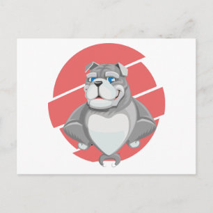 Bulldog Funny Cartoon Postcard