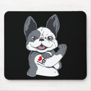 Bulldog Funny I Love Mum Tattoo Mouse Pad