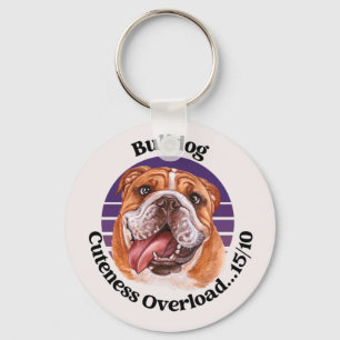 Bulldog funny quote keychain