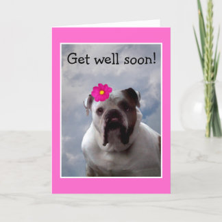 Bulldog Get Well Soon greeting card
