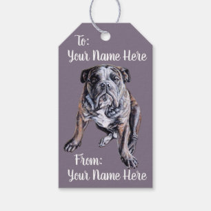 Bulldog Gift Tags Custom Christmas Dog Gift Tags