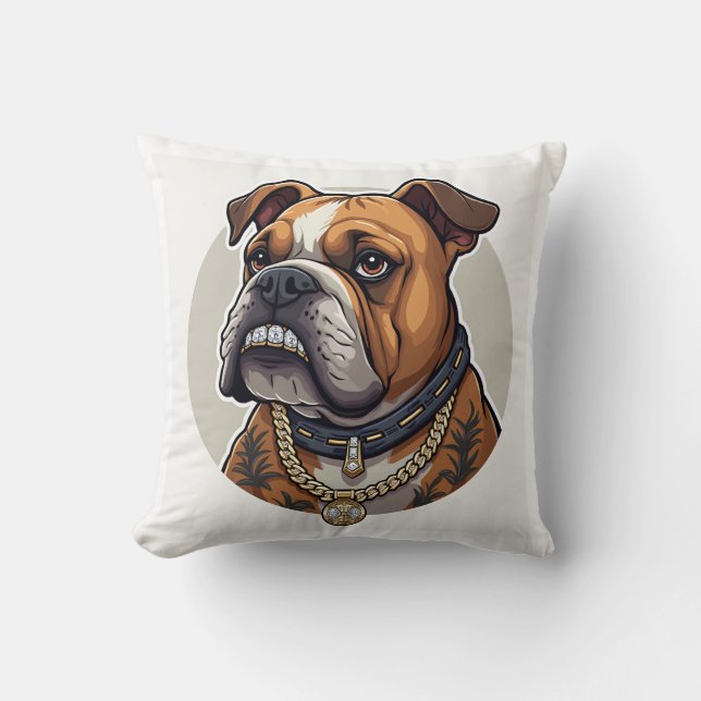 Bulldog & Girl cushion (Front)