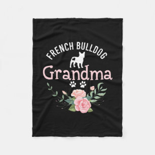Bulldog Grandma Gifts Cute Dog Lover Christmas  Fleece Blanket