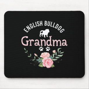 Bulldog Grandma Gifts Women Cute Dog Lover Christm Mouse Pad