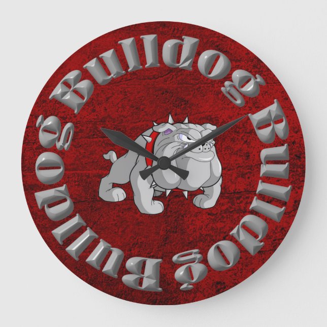 BULLDOG GRAY CARTOON CLOCK (Front)
