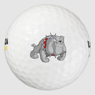 BULLDOG GRAY CARTOON GOLF BALL