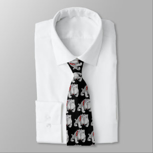 BULLDOG GRAY CARTOON TIE