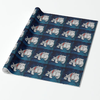 BULLDOG GRAY CARTOON WRAPPING PAPER