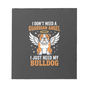 Bulldog Guardian Angel Dog Notepad