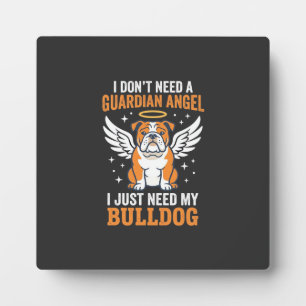 Bulldog Guardian Angel Dog Plaque
