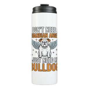 Bulldog Guardian Angel Vintage Dog Lover Shirt Des Thermal Tumbler