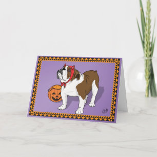 Bulldog Halloween Card