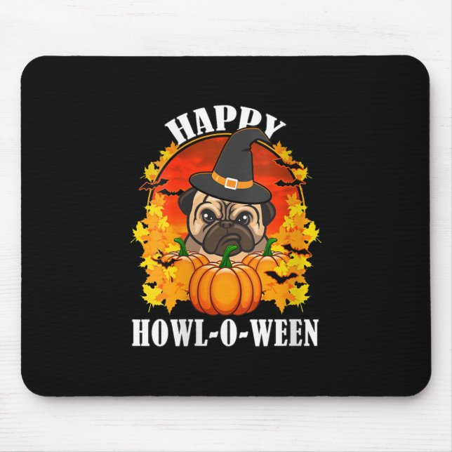 Bulldog Halloween Gift Idea For Dog Lovers Mouse Pad (Front)