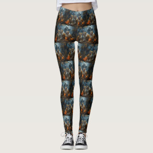 Bulldog Halloween Night Doggy Delight Leggings