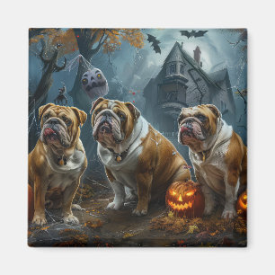 Bulldog Halloween Night Doggy Delight Magnet