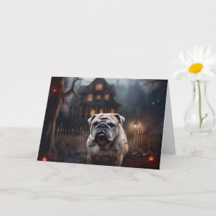 Bulldog Halloween Scary  Card