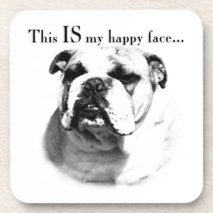 Bulldog Happy Face Coaster