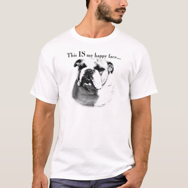 Bulldog Happy Face T-Shirt (Front)