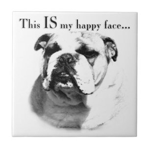 Bulldog Happy Face Tile