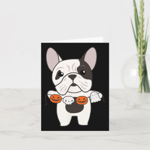 Bulldog Happy Halloween Pumpkin Dogs Halloween  Card