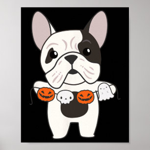 Bulldog Happy Halloween Pumpkin Dogs Halloween Poster