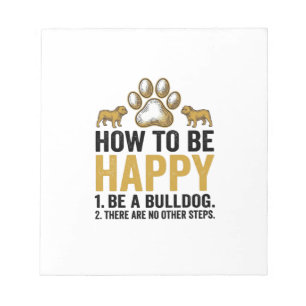 Bulldog Happy Quote Vintage Engraving Dog Lover De Notepad