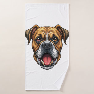 Bulldog head. Bulldog dog Bath Towel