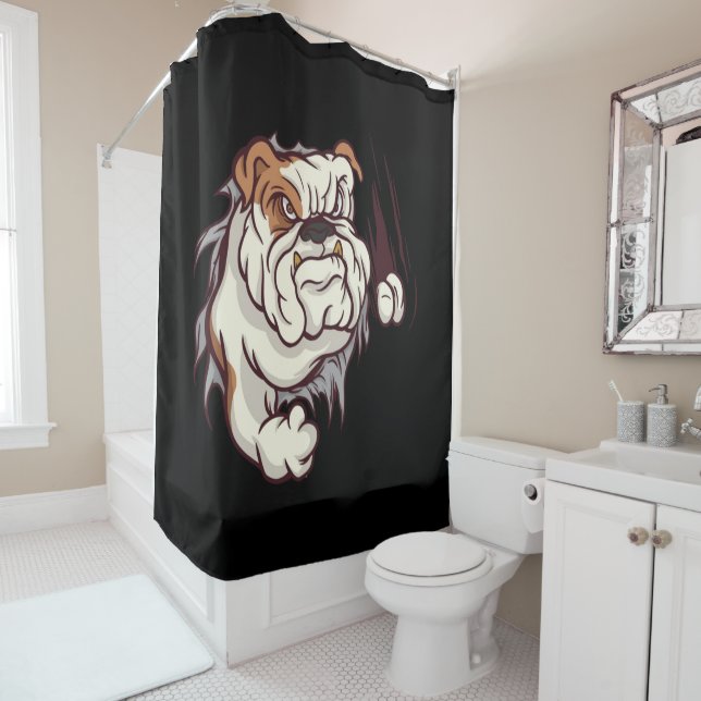 Bulldog Head English Bulldog Lover Shower Curtain (In Situ)