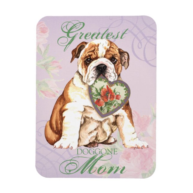 Bulldog Heart Mum Magnet (Vertical)