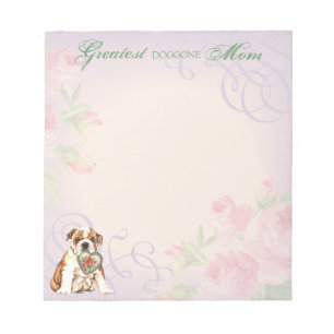 Bulldog Heart Mum Notepad
