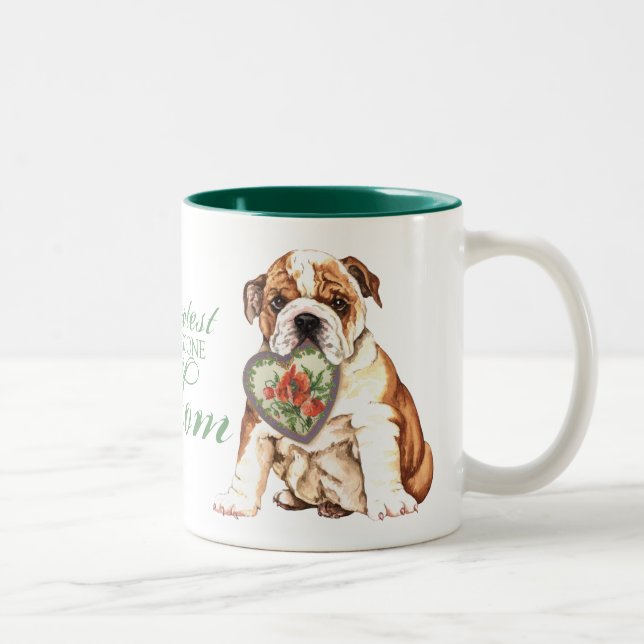 Bulldog Heart Mum Two-Tone Coffee Mug (Right)