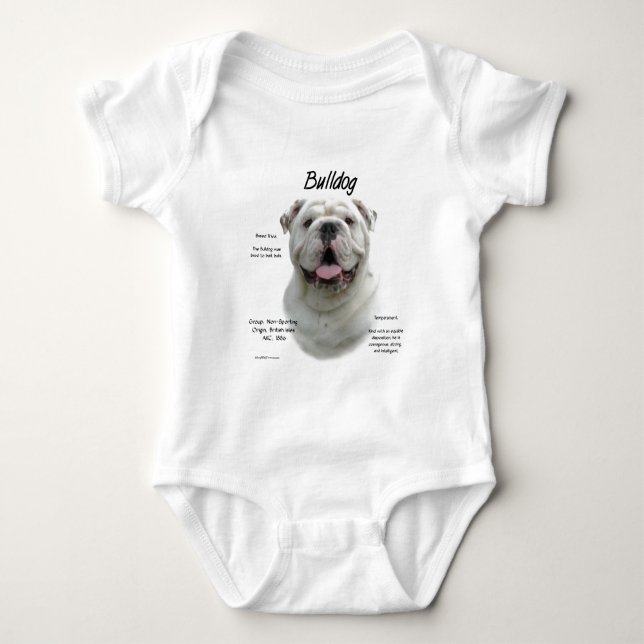 Bulldog History Design Baby Bodysuit (Front)