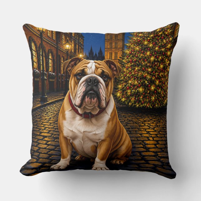 Bulldog Holiday  Cushion (Front)