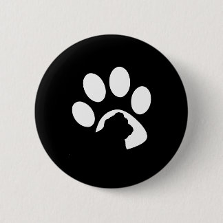 Bulldog Huge Paw Silhouette 6 Cm Round Badge