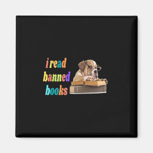 Bulldog I Read Banned Books Magnet