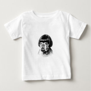 Bulldog In a Wig (Style 1) Fine Art Baby T-Shirt