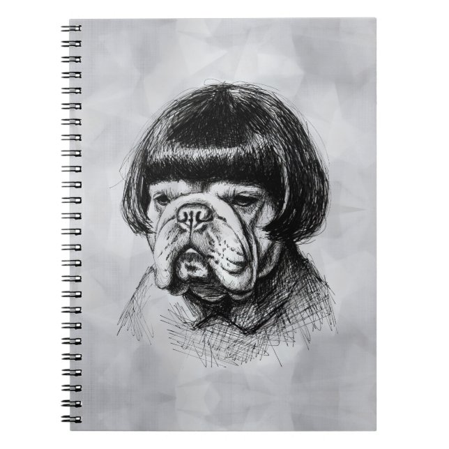 Bulldog In a Wig (Style 1) Fine Art Notebook (Front)