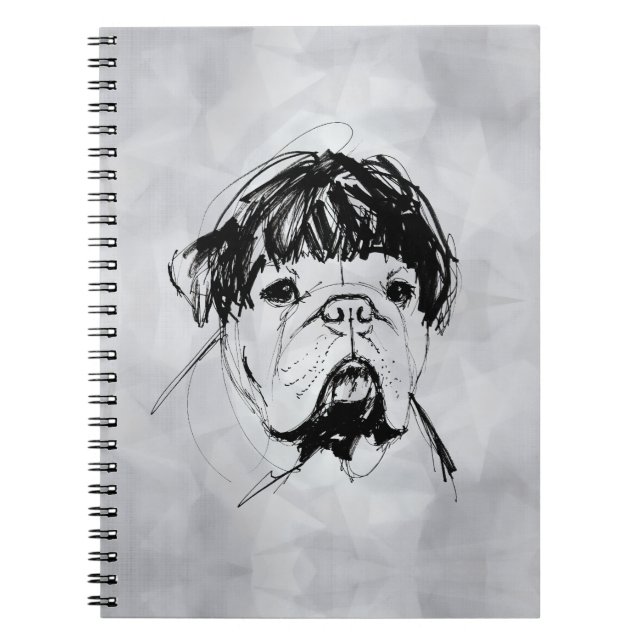 Bulldog In a Wig (Style 2) Fine Art Notebook (Front)