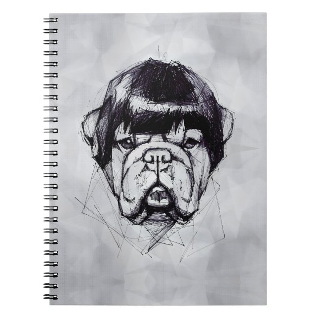 Bulldog In a Wig (Style 3) Fine Art Notebook (Front)